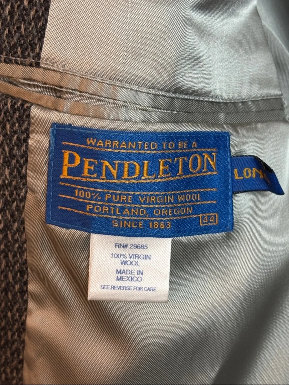 VTG Pendleton Men’s 44L Wool Tweed Western Cowboy Jacket Blazer Gray Elbow Patch